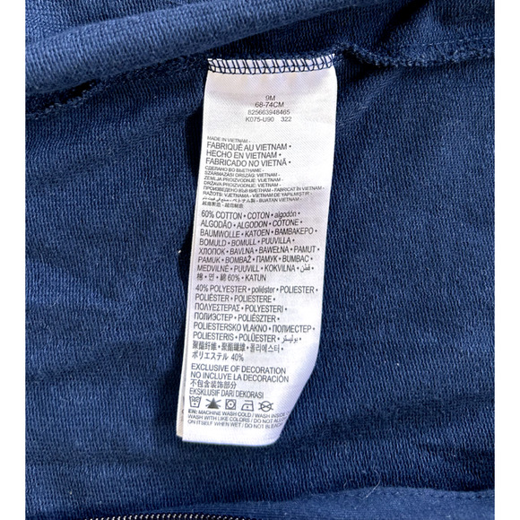 Nike Swoosh Jumper Baby Hoodie 6/9 Months Navy Blue Neon Green - Picture 5 of 5